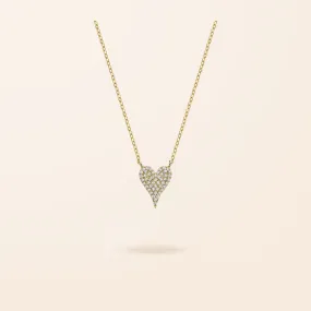 10K Gold Diamond Pave Heart Necklace