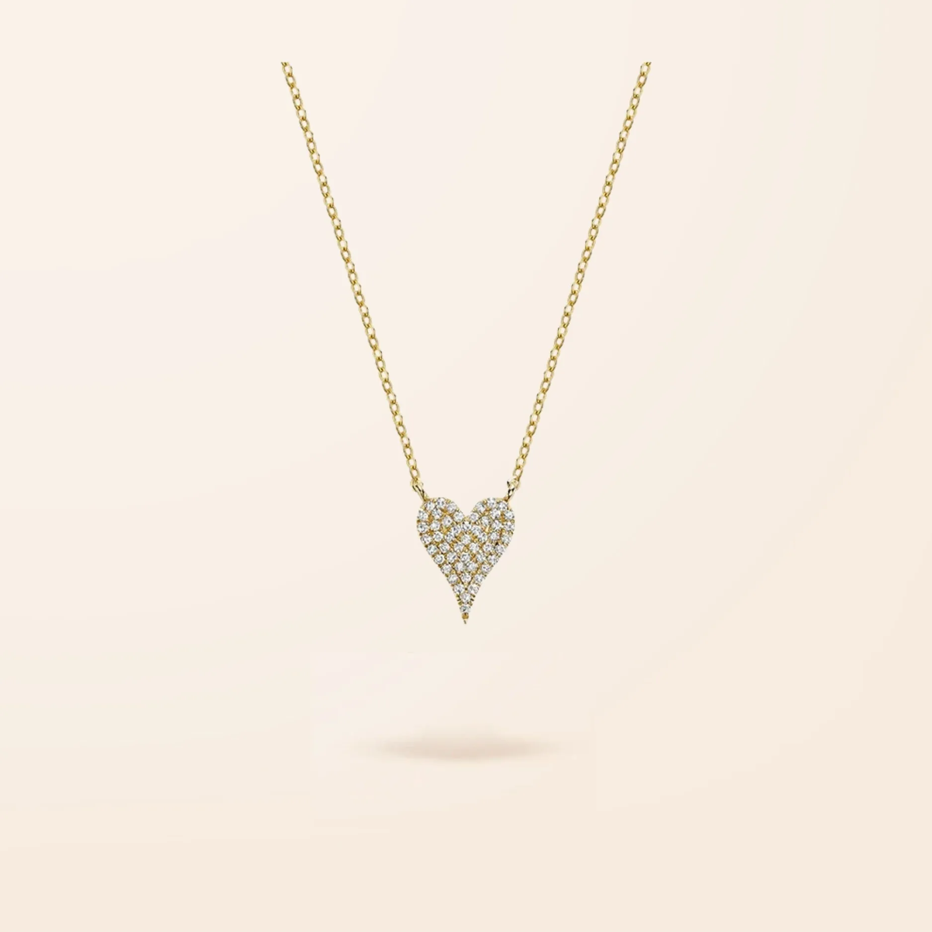 10K Gold Diamond Pave Heart Necklace