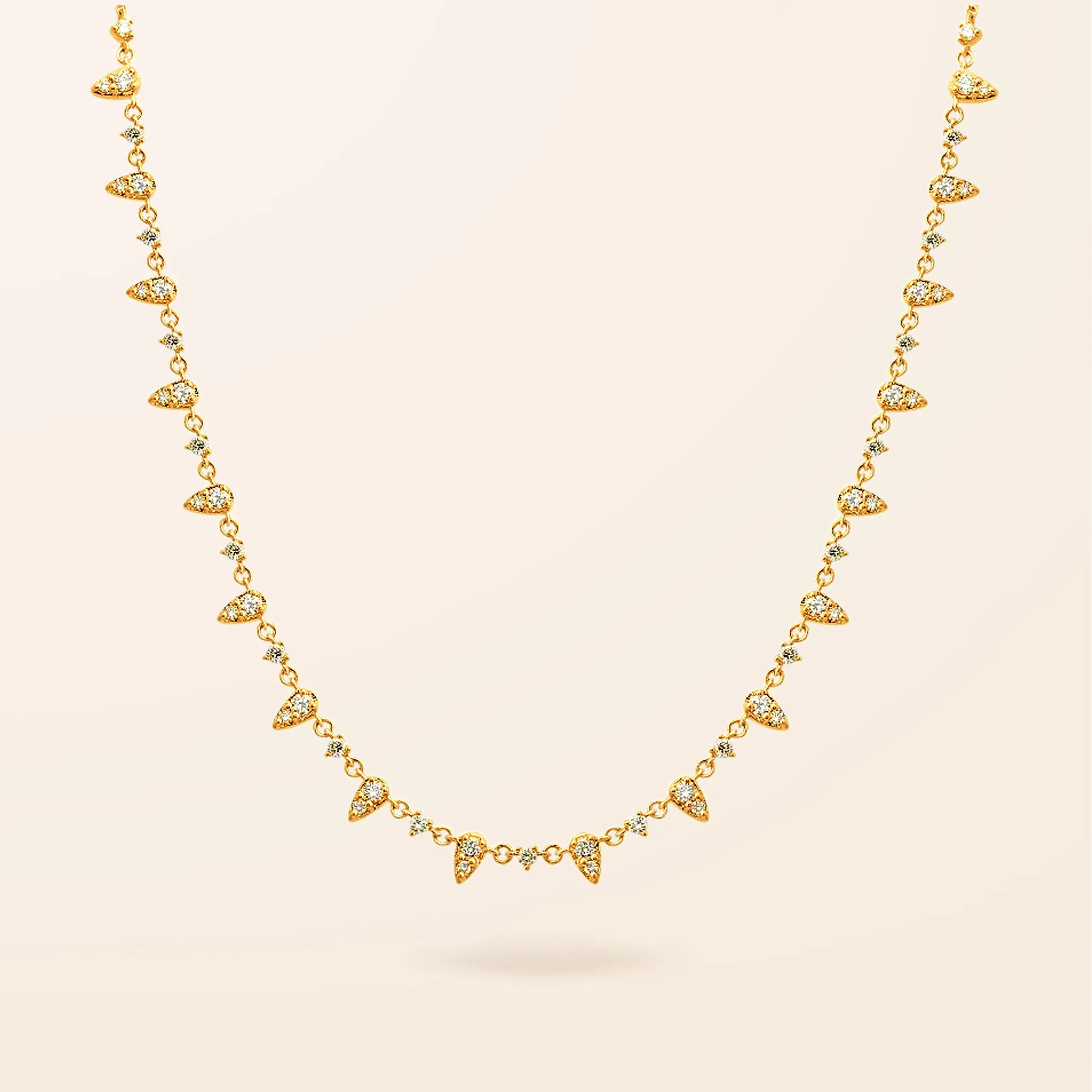 14K Gold Diamond Teardrop Necklace