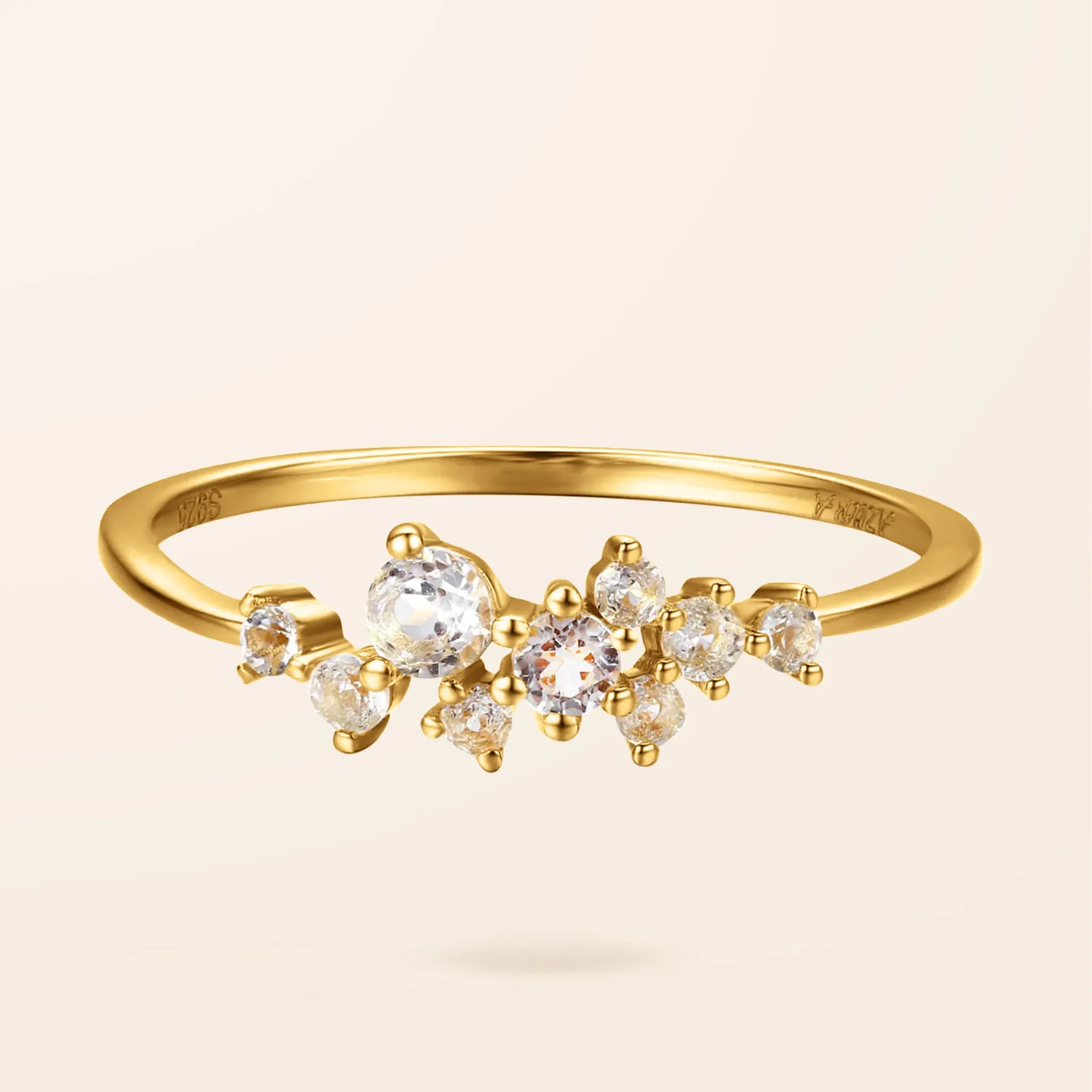 14K Gold Scattered Diamond Ring