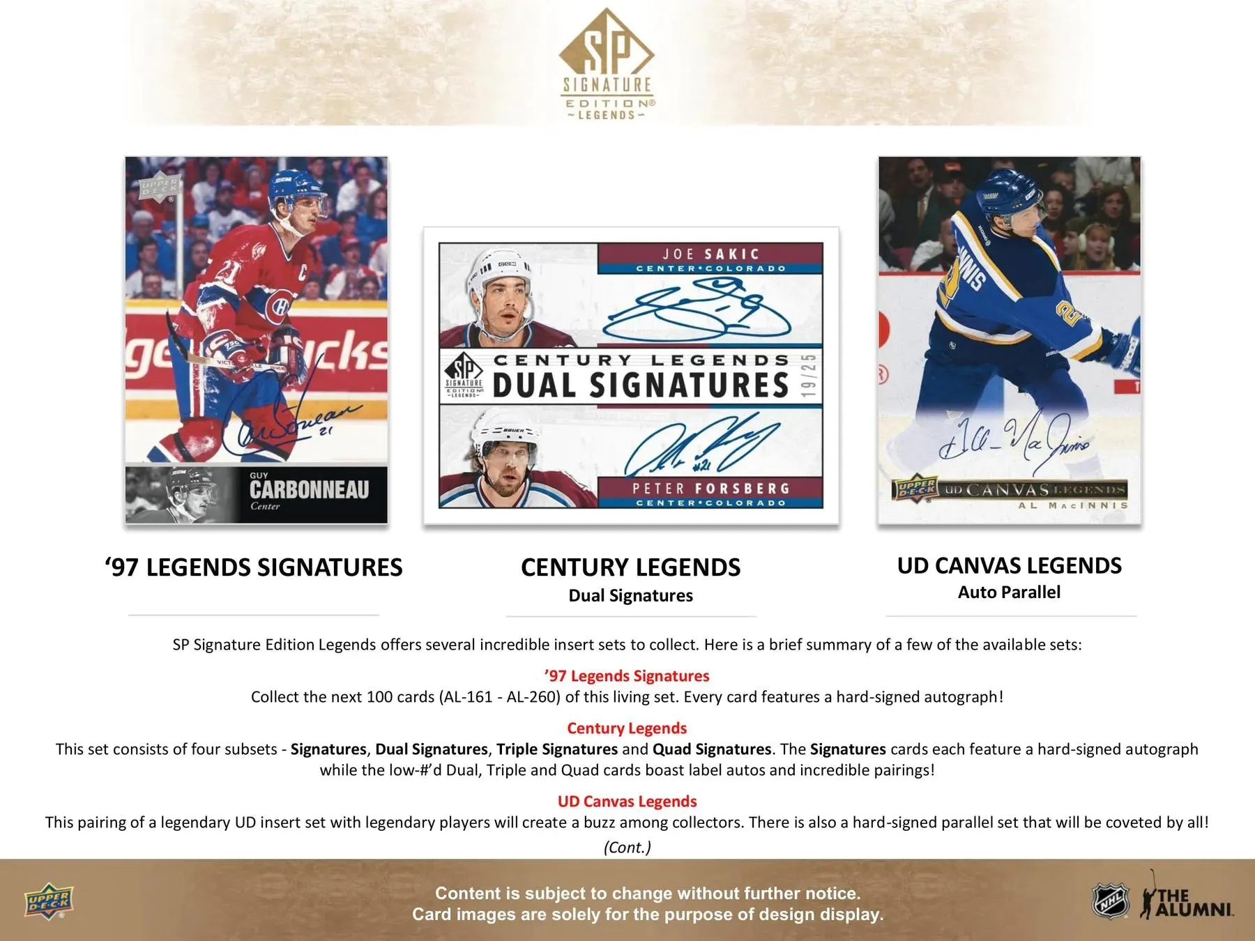 2020/21 Upper Deck SP Signature Edition Legends Hockey Hobby Box 18 Packs Per Box, 5 Cards Per Pack