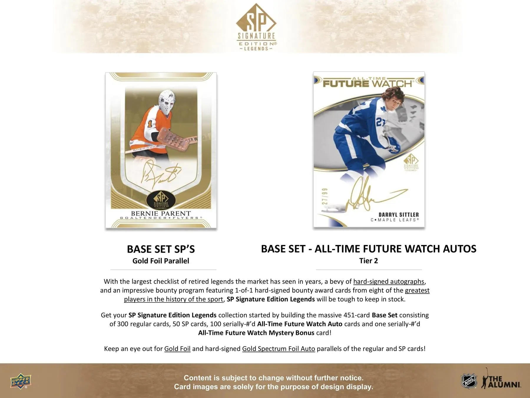 2020/21 Upper Deck SP Signature Edition Legends Hockey Hobby Box 18 Packs Per Box, 5 Cards Per Pack