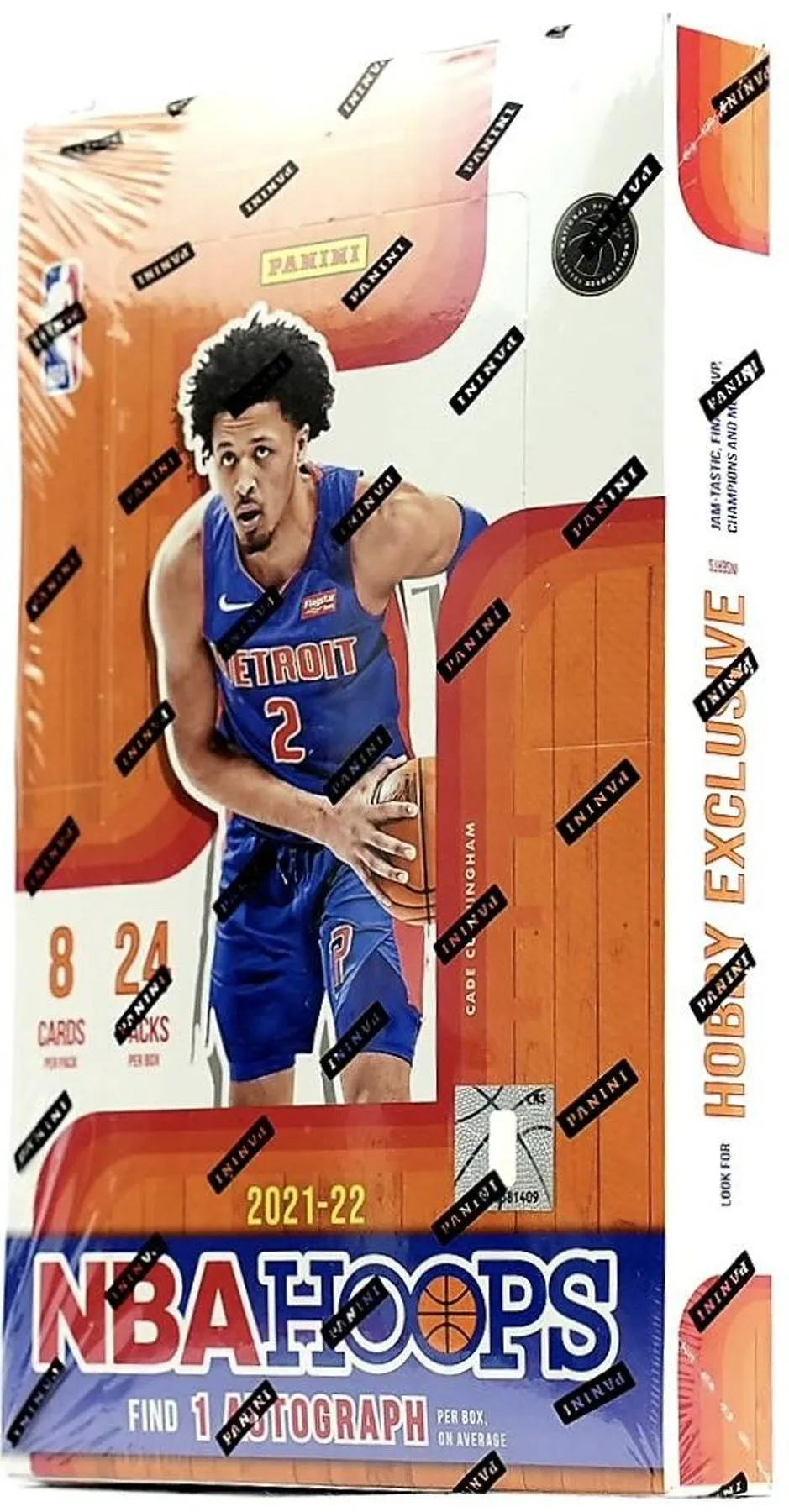 2021/22 Panini NBA Hoops Basketball Hobby Box 24 Packs Per Box, 8 Cards Per Pack