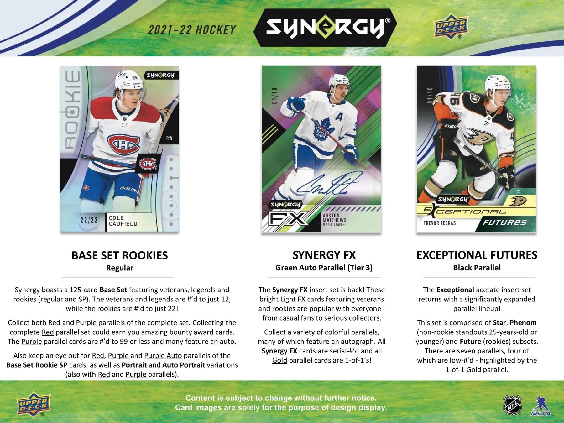 2021/22 Upper Deck Synergy Hockey Hobby Box 8 Packs Per Box, 3 Cards Per Pack