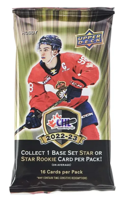 2022/23 Upper Deck CHL Hockey Hobby Box 12 Packs per Box, 16 Cards per Pack