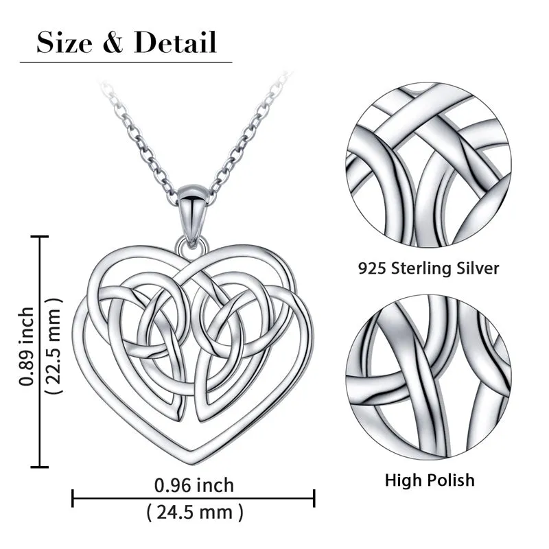 925 Sterling Silver Celtic Motherhood Knot Necklace Jewelry for Women Mom Birthday Gift