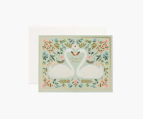 Always & Forever Swans Wedding Greeting Card