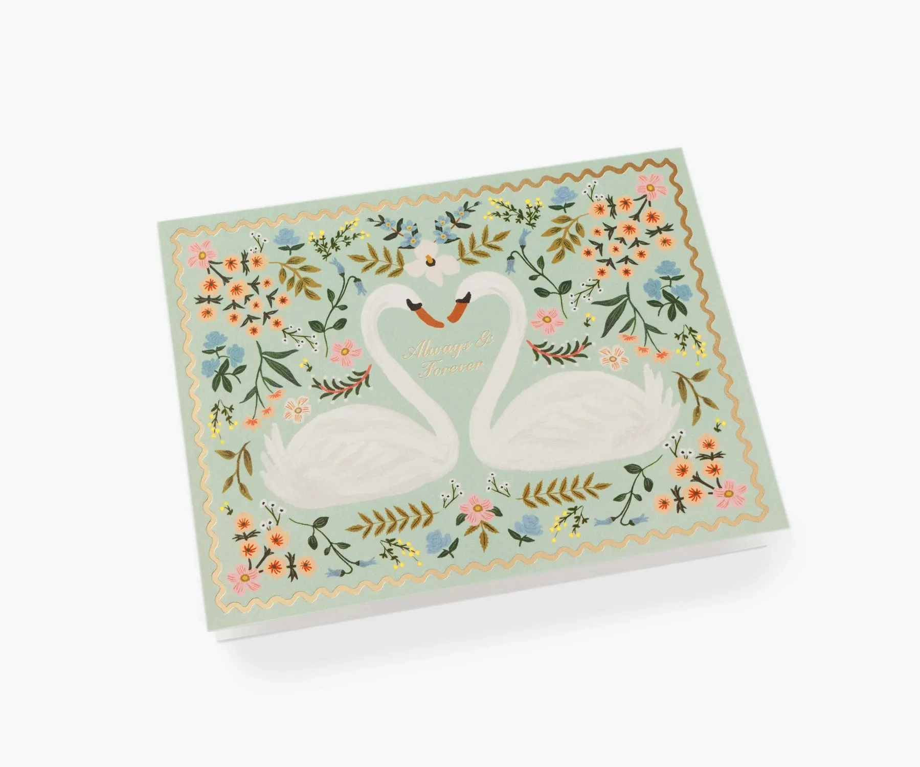 Always & Forever Swans Wedding Greeting Card