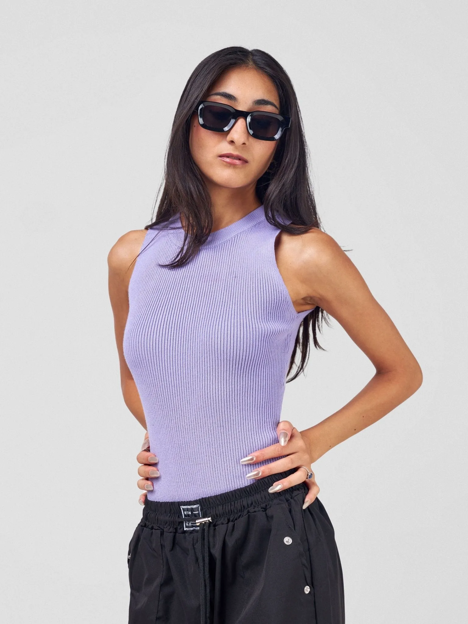 Anika Lea Ribbed Sleeveless Bodysuits - Lilac