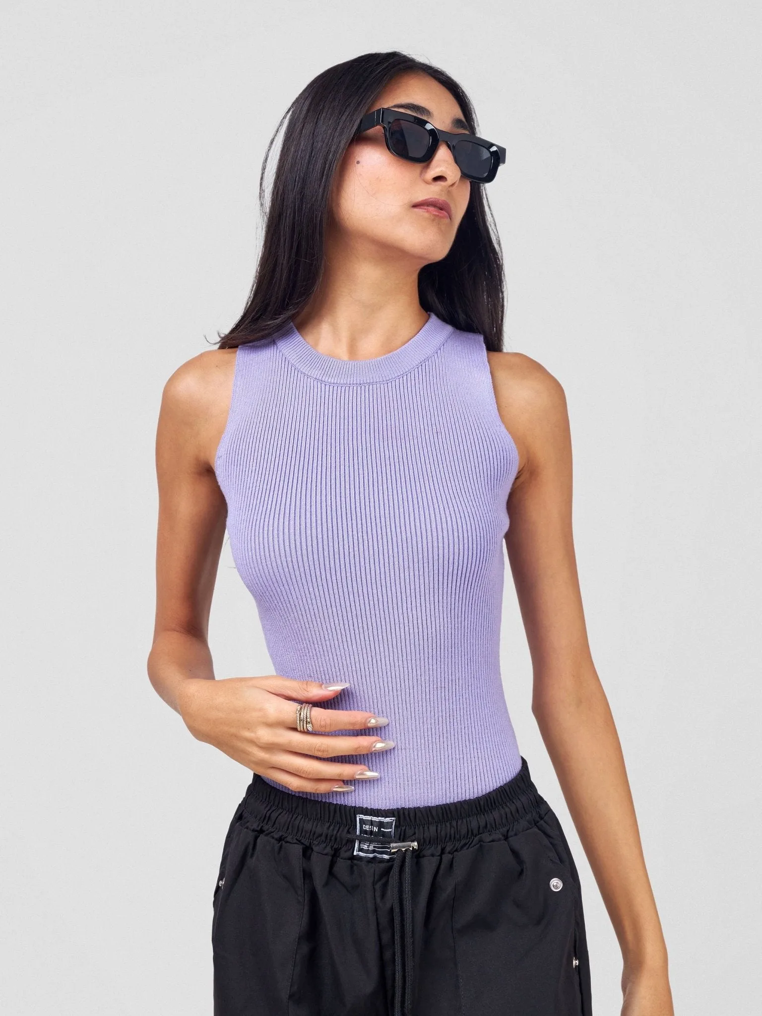 Anika Lea Ribbed Sleeveless Bodysuits - Lilac