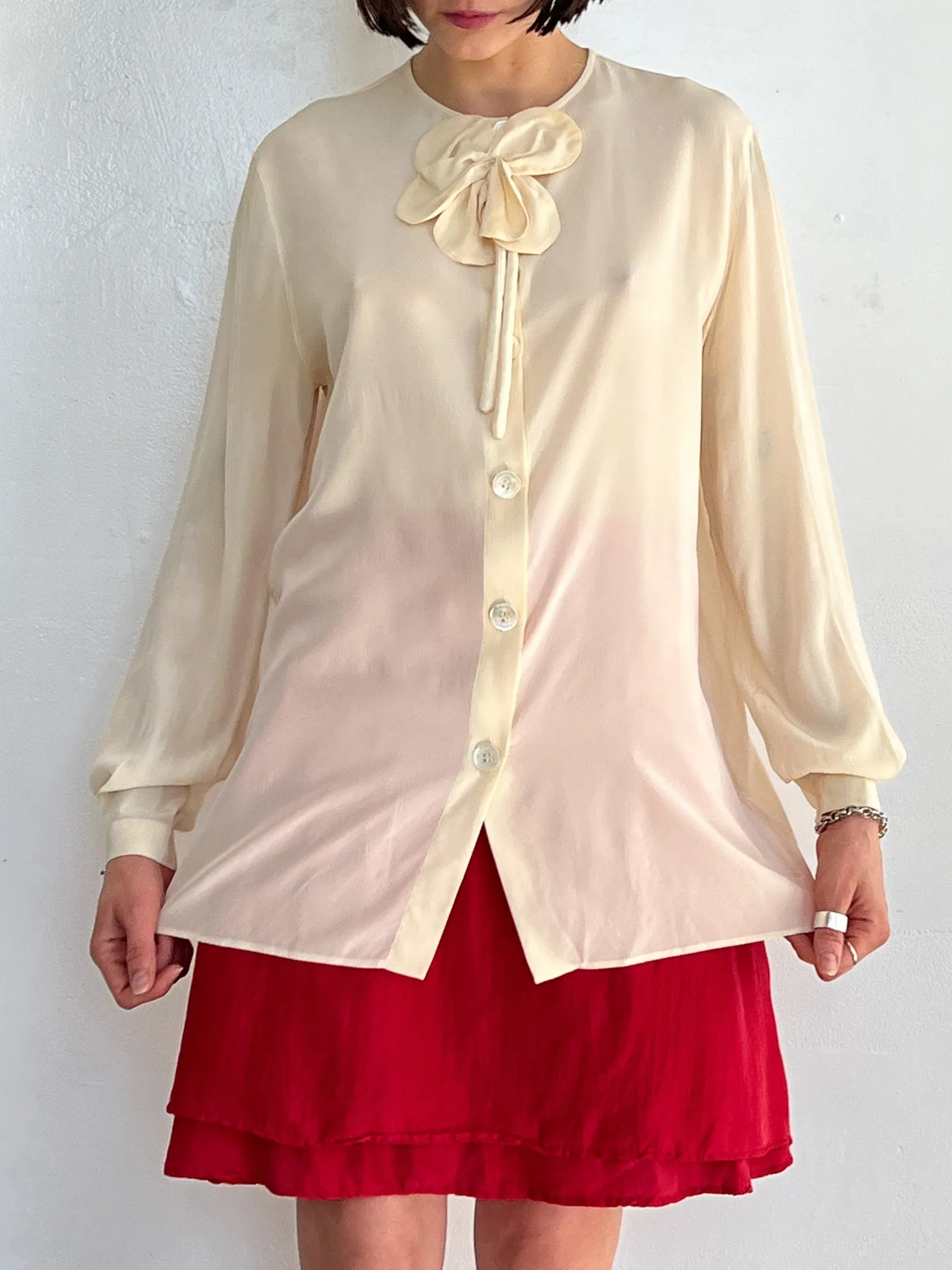 Armani Rosette Silk Blouse (M)