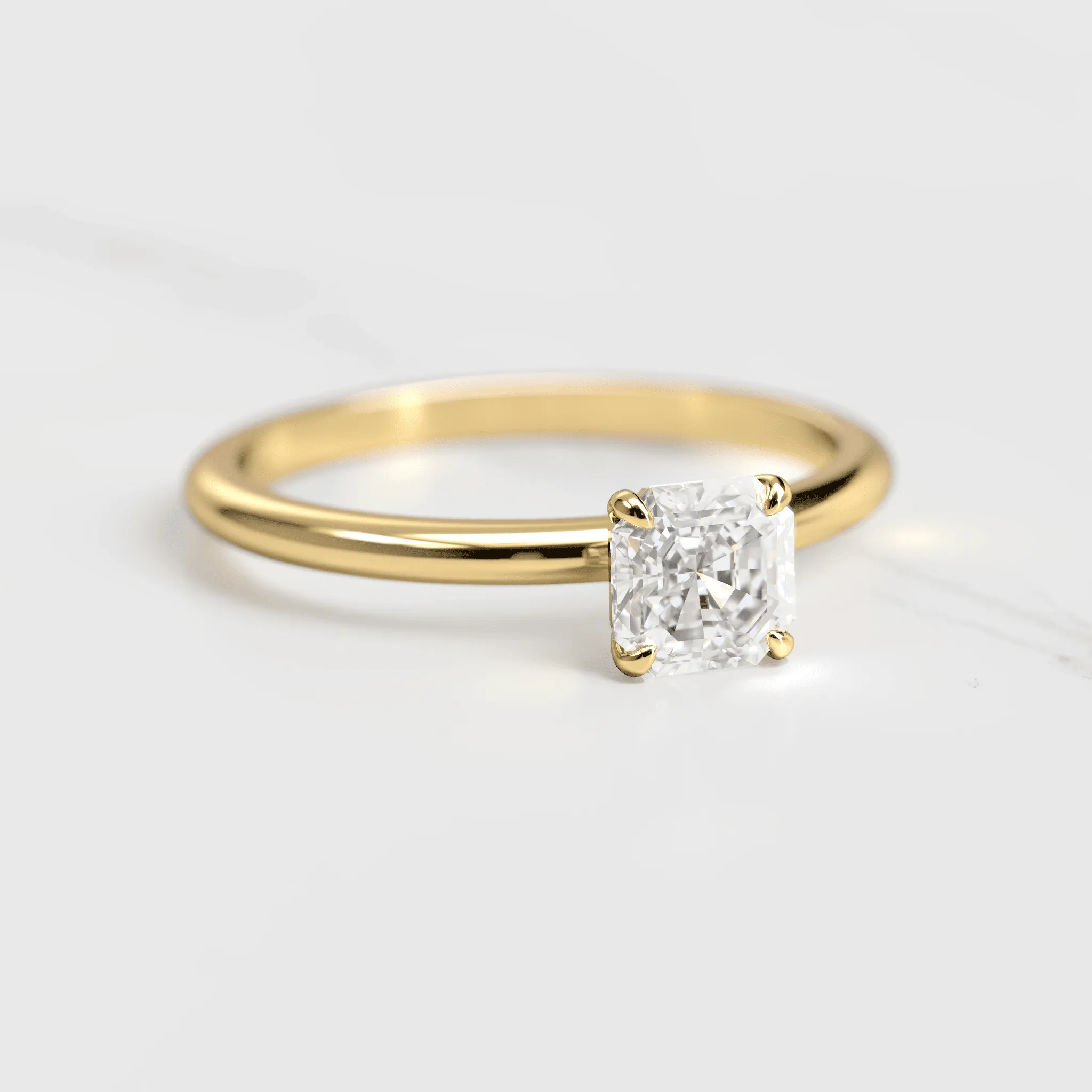 Asscher Solitaire Diamond Ring