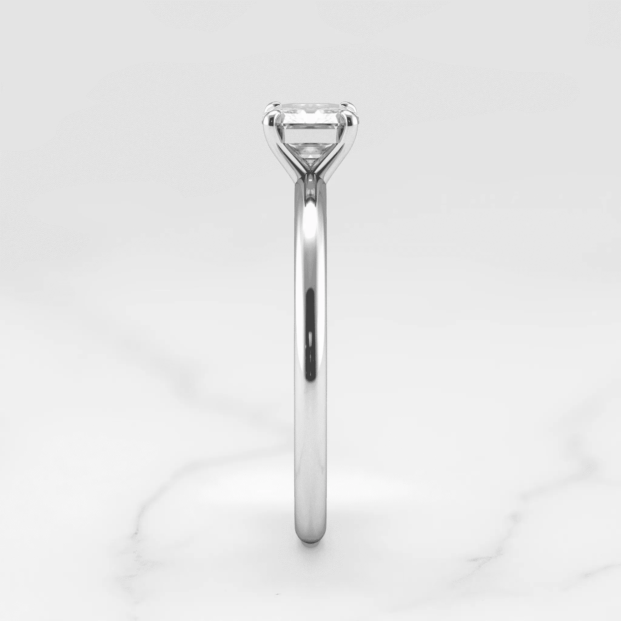 Asscher Solitaire Diamond Ring