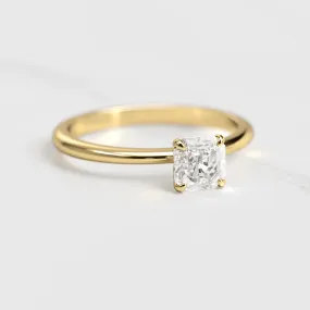 Asscher Tapered Solitaire Diamond Ring