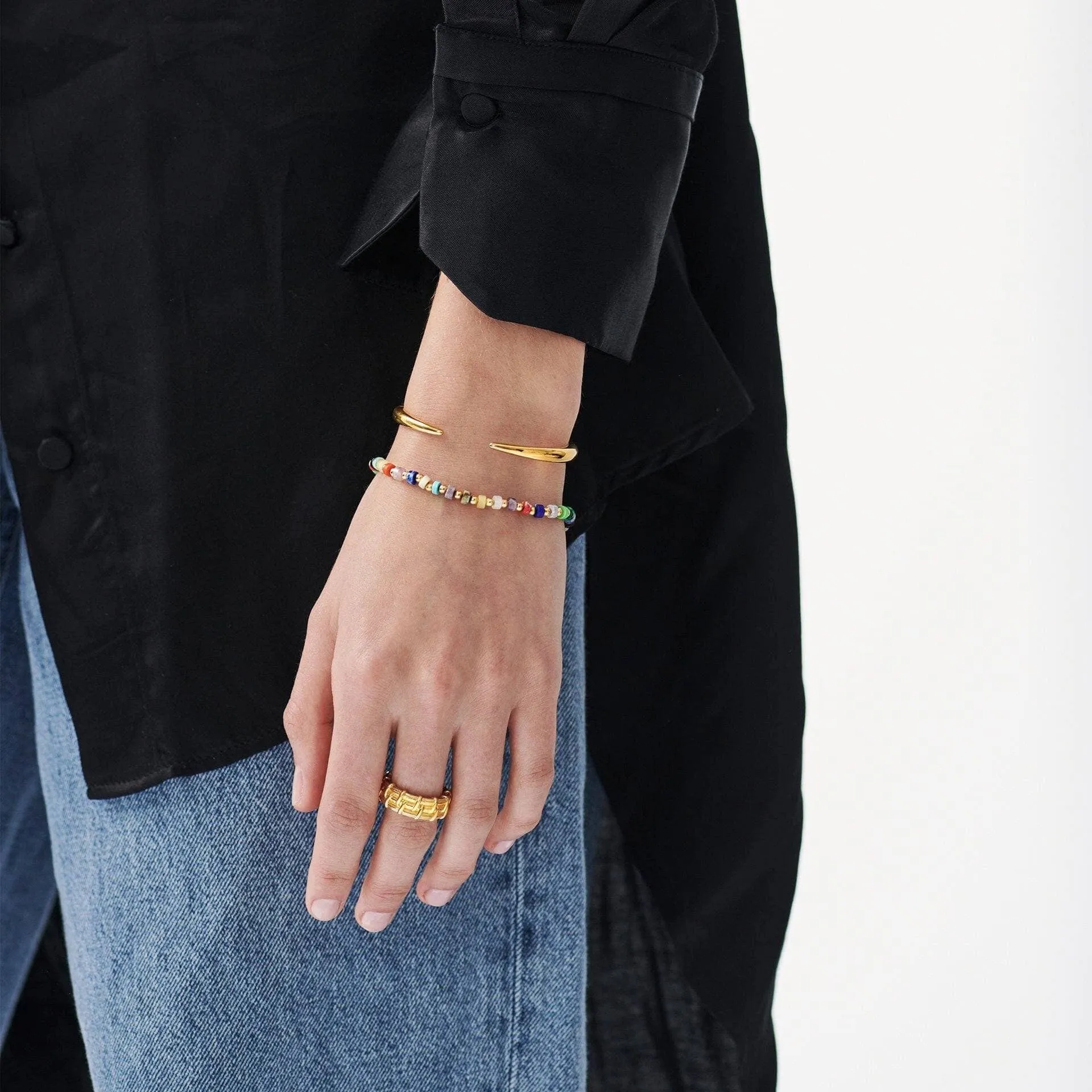 Beaded Bracelet | 18ct Gold Plated/Multi Beaded