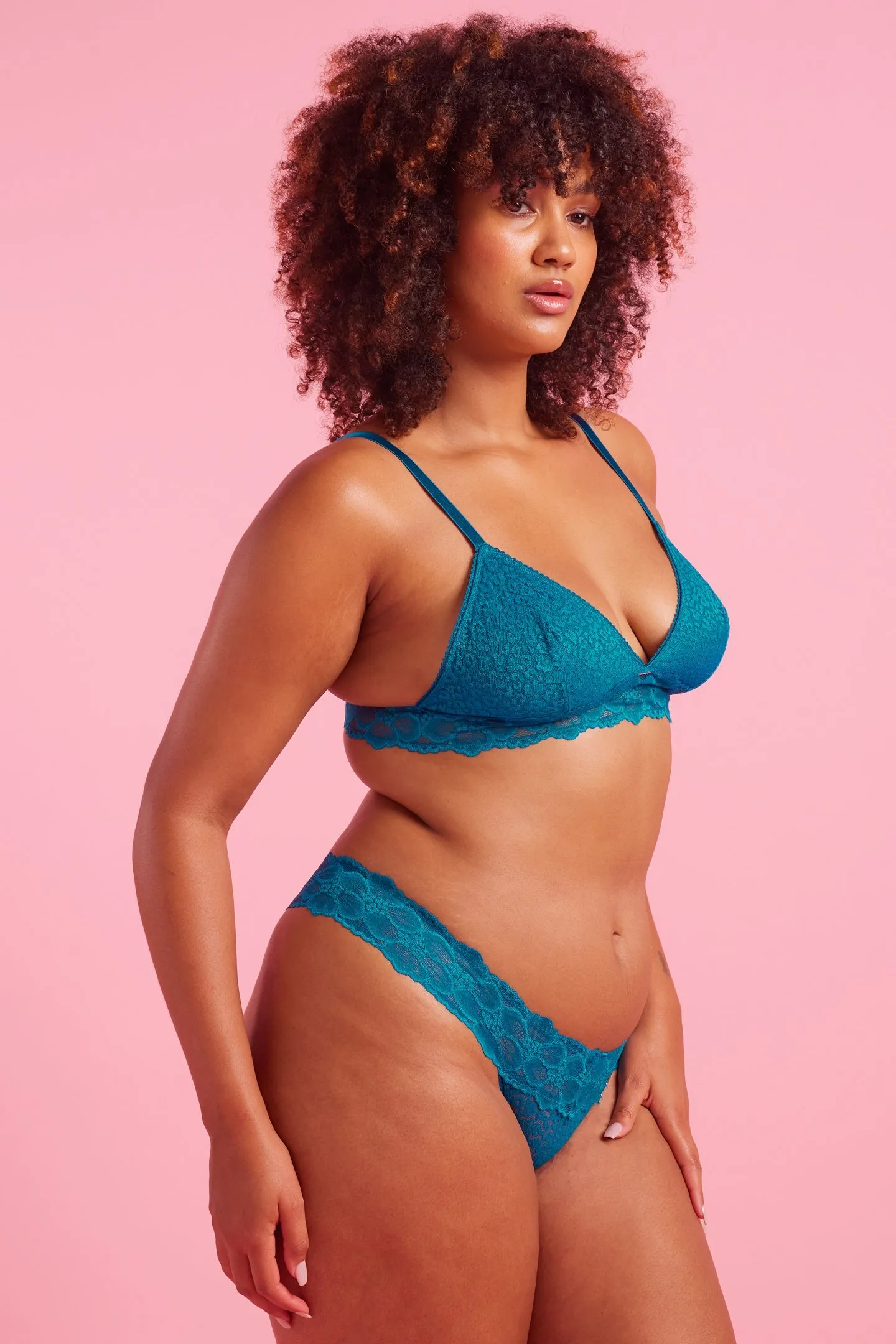 Bella Lace G String Peacock