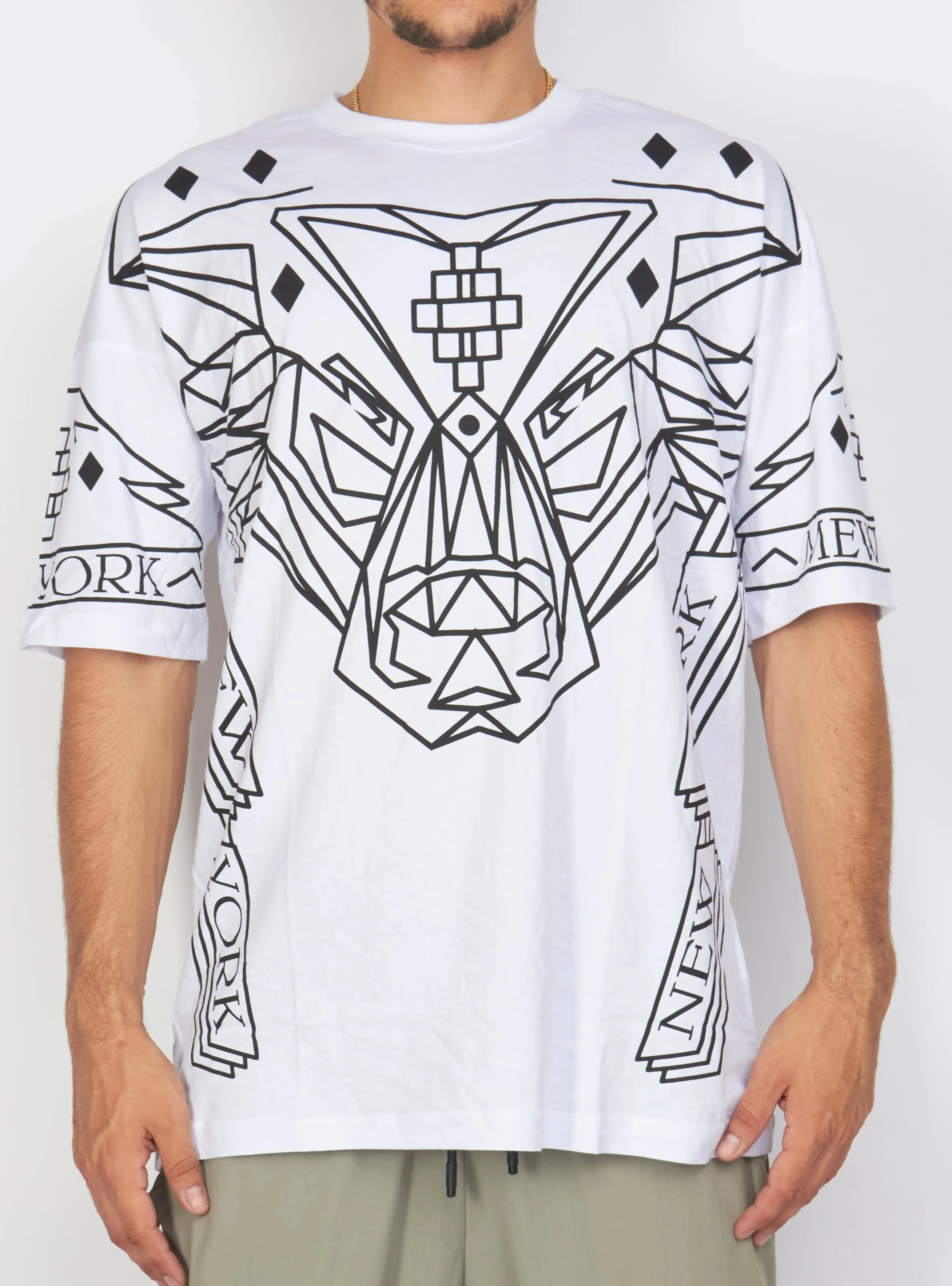 Buyer's Choice T-Shirt - Geometric Wolf - White - 21-Y423