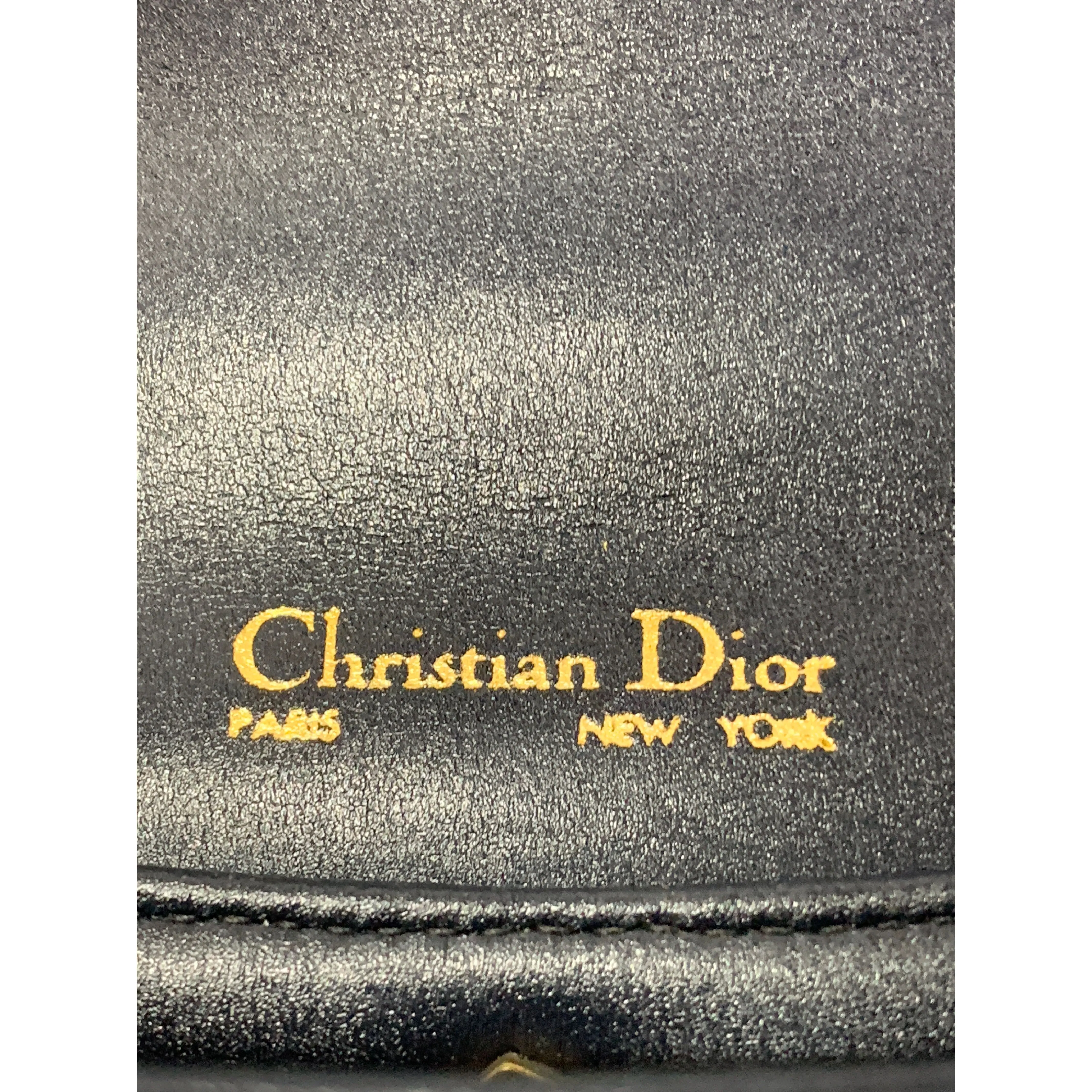 #Christian Dior/Cross Body Bag/NVY/Leather/Plain