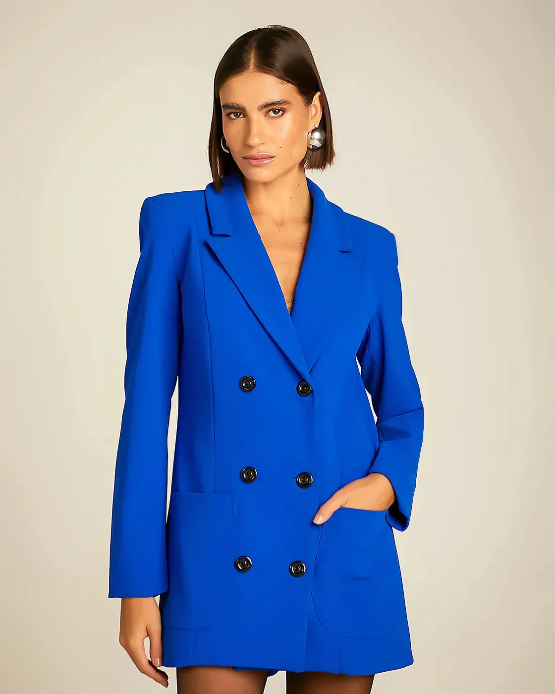 CONJUNTO ANNE FERNANDES AZUL MAXI BLAZER MAGALI