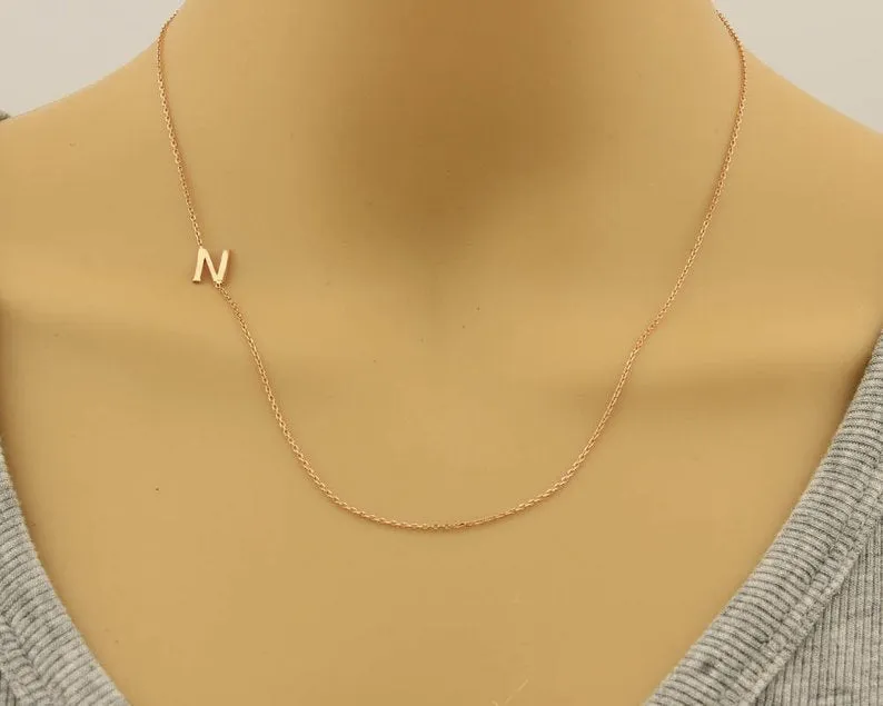 Custom Sideways Initials Necklace