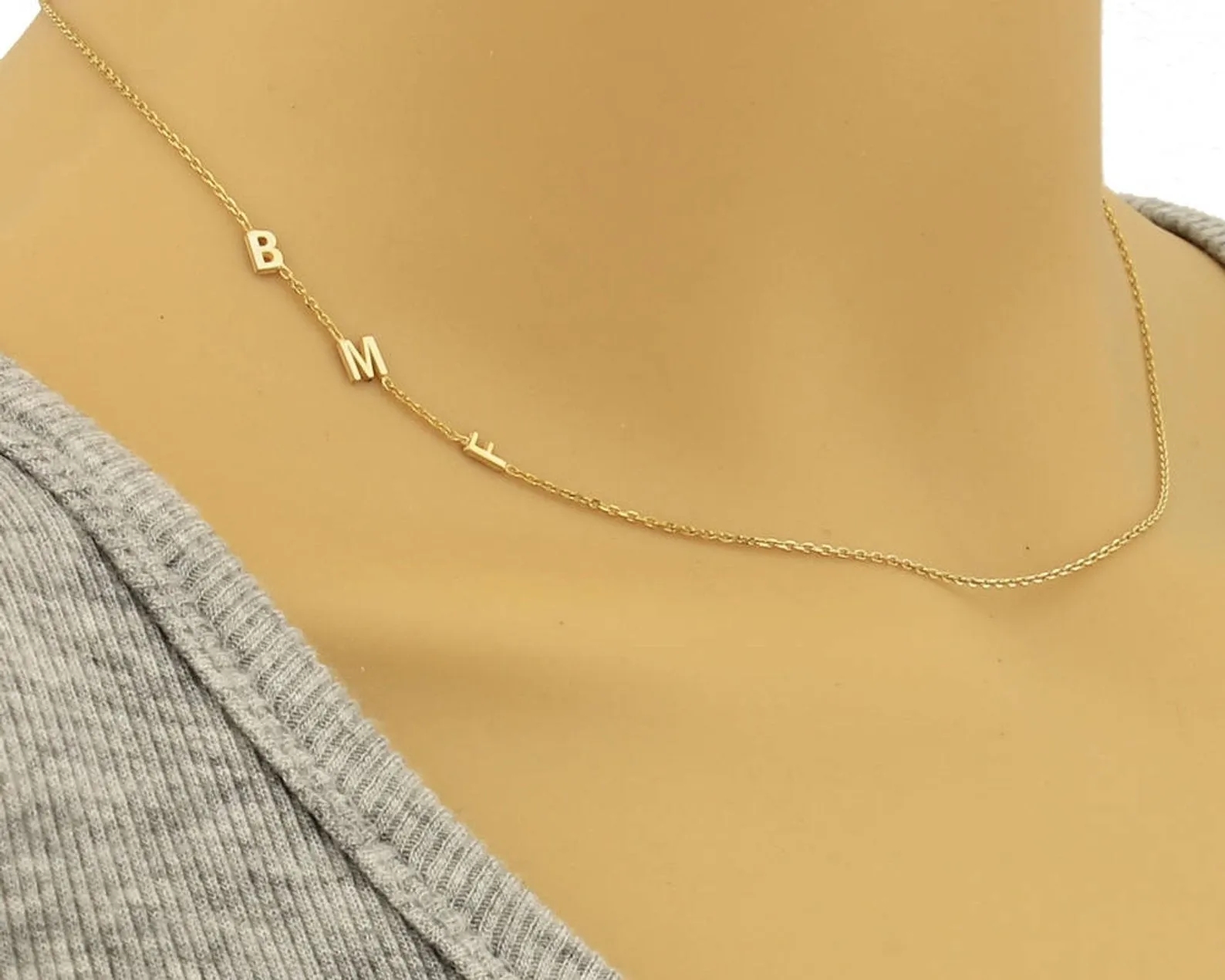 Custom Sideways Initials Necklace