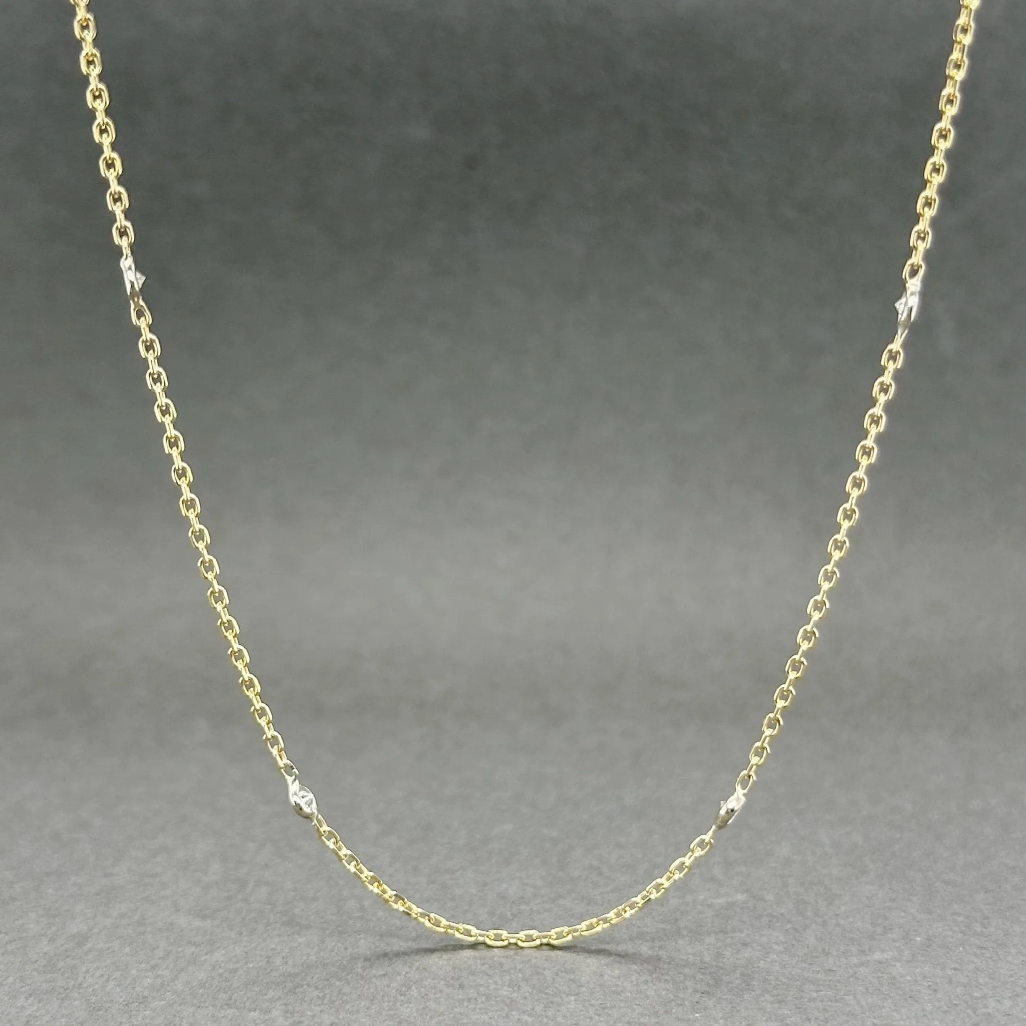 Estate 14K TT Gold 0.35ctw G-H/VS2-SI1 Diamonds By The Yard Necklace