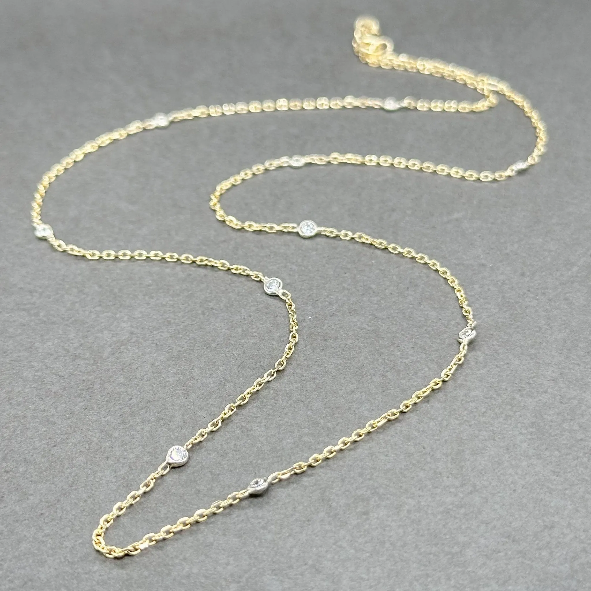 Estate 14K TT Gold 0.35ctw G-H/VS2-SI1 Diamonds By The Yard Necklace