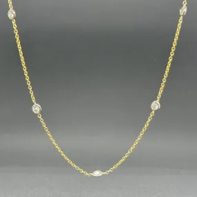 Estate 14K TT Gold 1.04ctw G-H/VS2-SI1 Diamonds By The Yard Necklace