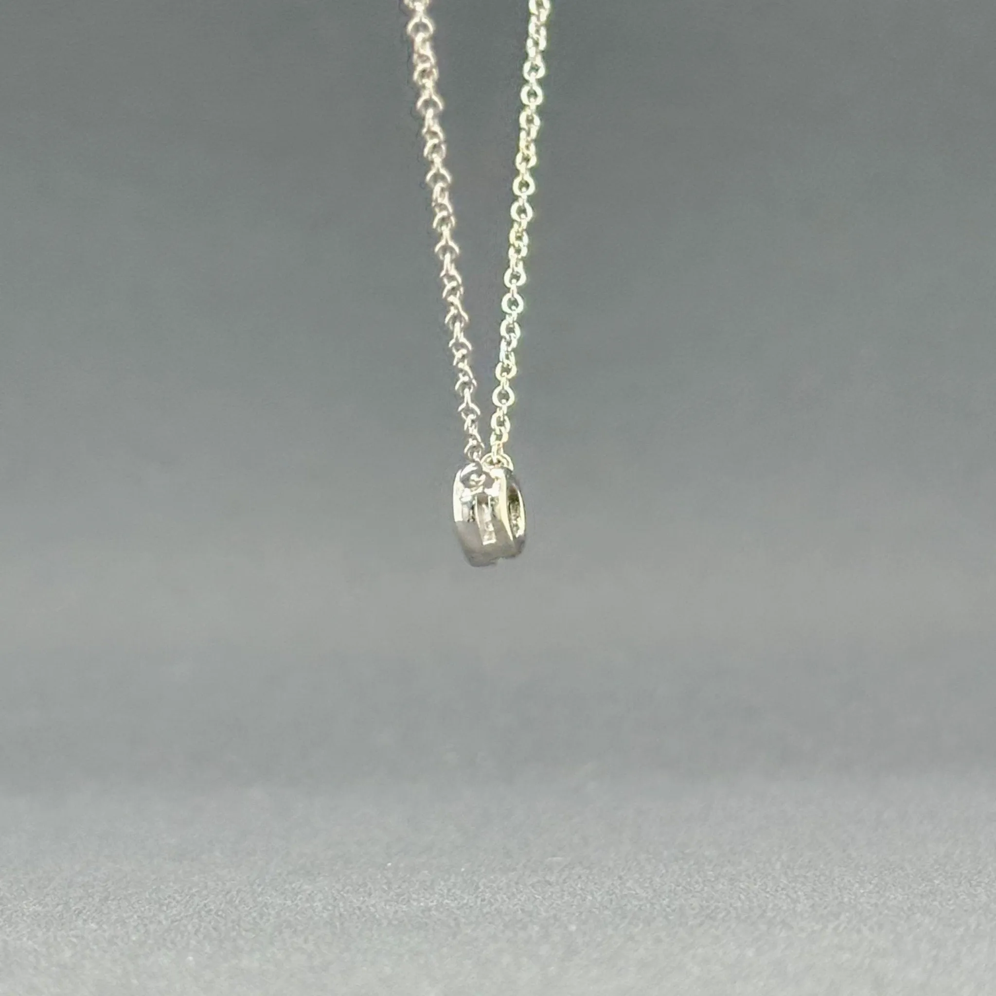 Estate 14K W Gold 0.22ct G-H/SI2 Diamond Solitaire Necklace