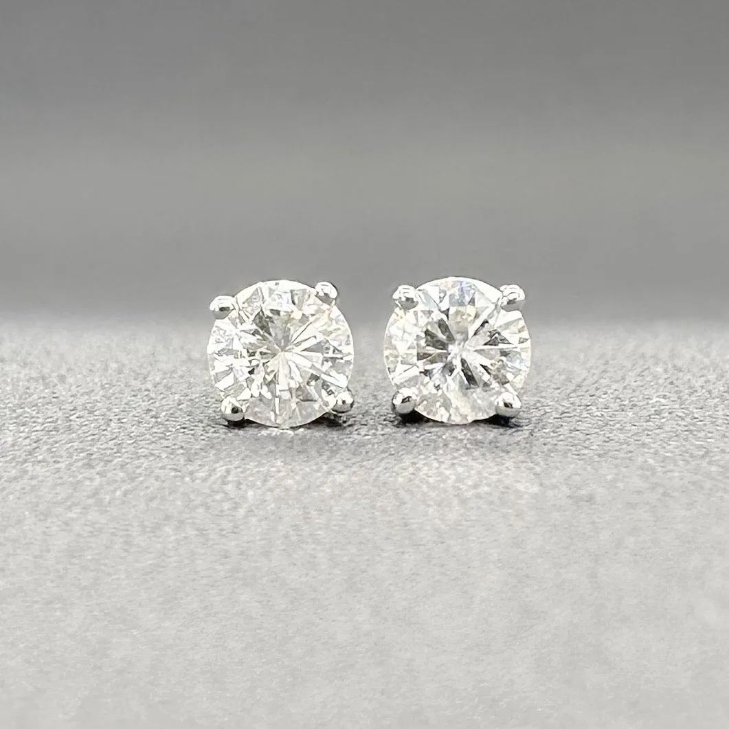 Estate 14K W Gold 0.30ctw G-H/SI2-I1 Diamond Stud Earrings