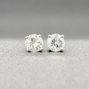 Estate 14K W Gold 0.30ctw G-H/SI2-I1 Diamond Stud Earrings