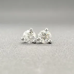 Estate 14K W Gold 0.39ctw G-H/SI1 Diamond Stud Earrings