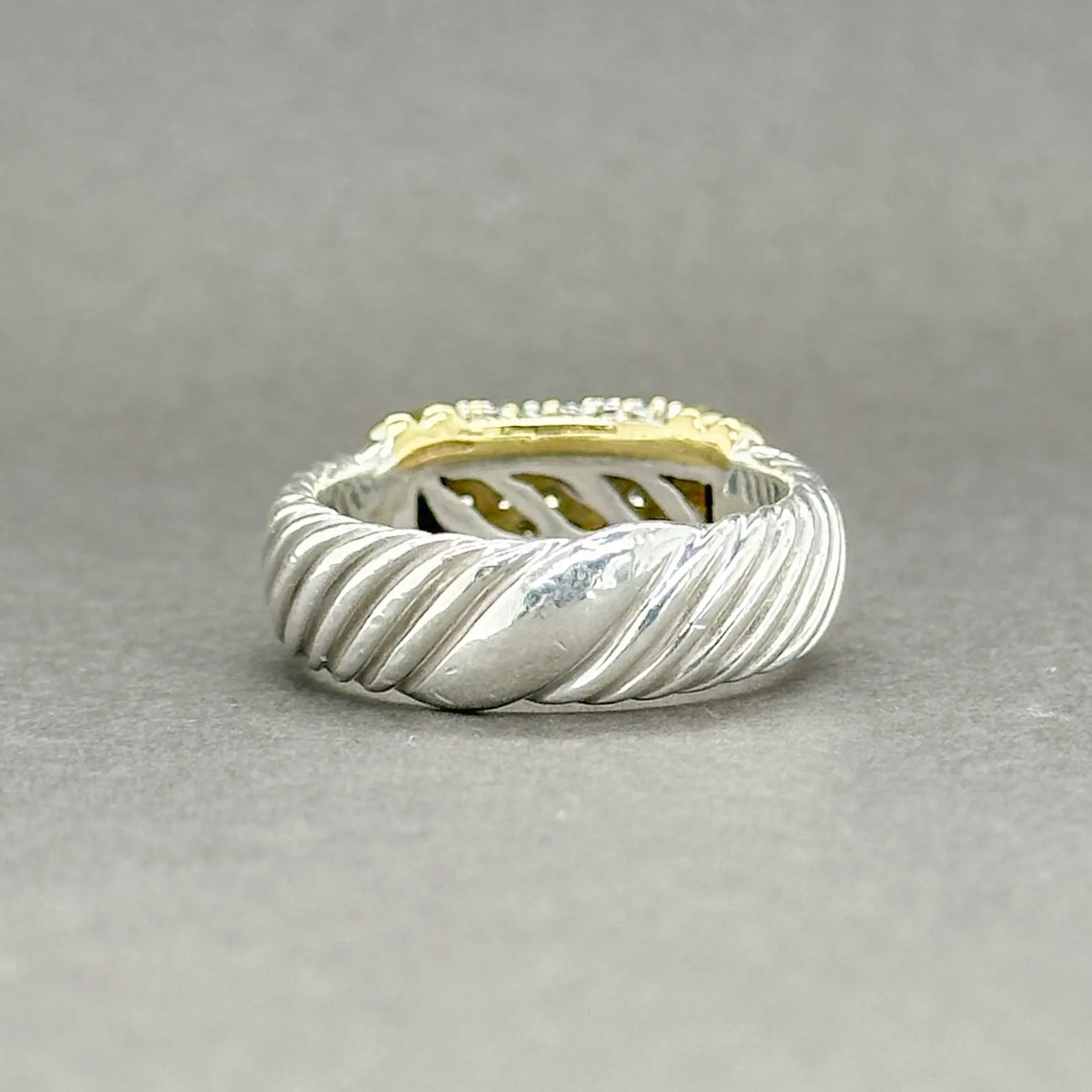 Estate David Yurman SS 18 0.38ctw G-H/SI1 Diamond Metro Ring