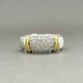 Estate David Yurman SS 18 0.38ctw G-H/SI1 Diamond Metro Ring