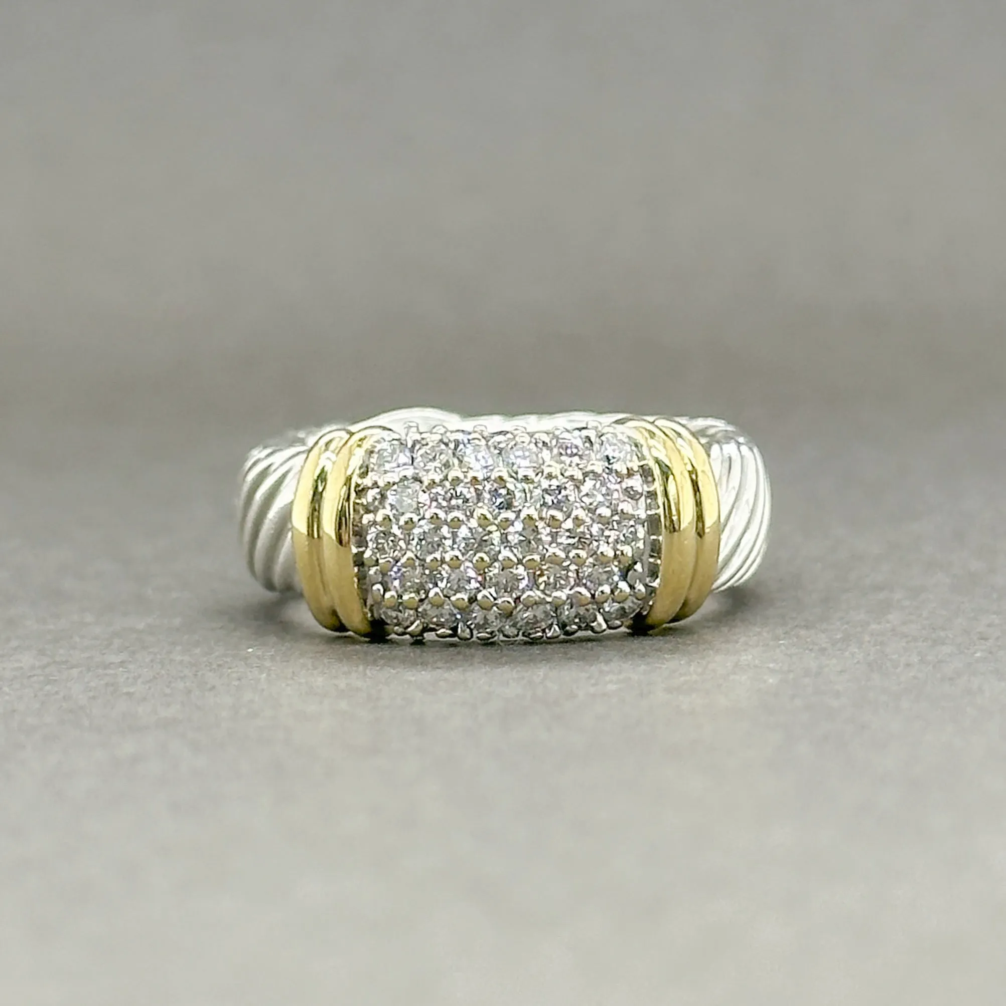 Estate David Yurman SS 18 0.38ctw G-H/SI1 Diamond Metro Ring