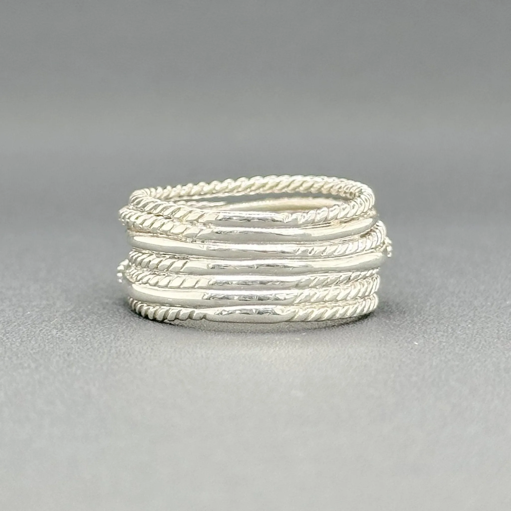 Estate SS David Yurman 0.17ctw G-H/SI1 Diamond Crossover Ring