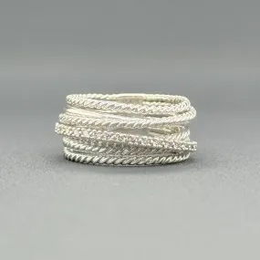 Estate SS David Yurman 0.17ctw G-H/SI1 Diamond Crossover Ring