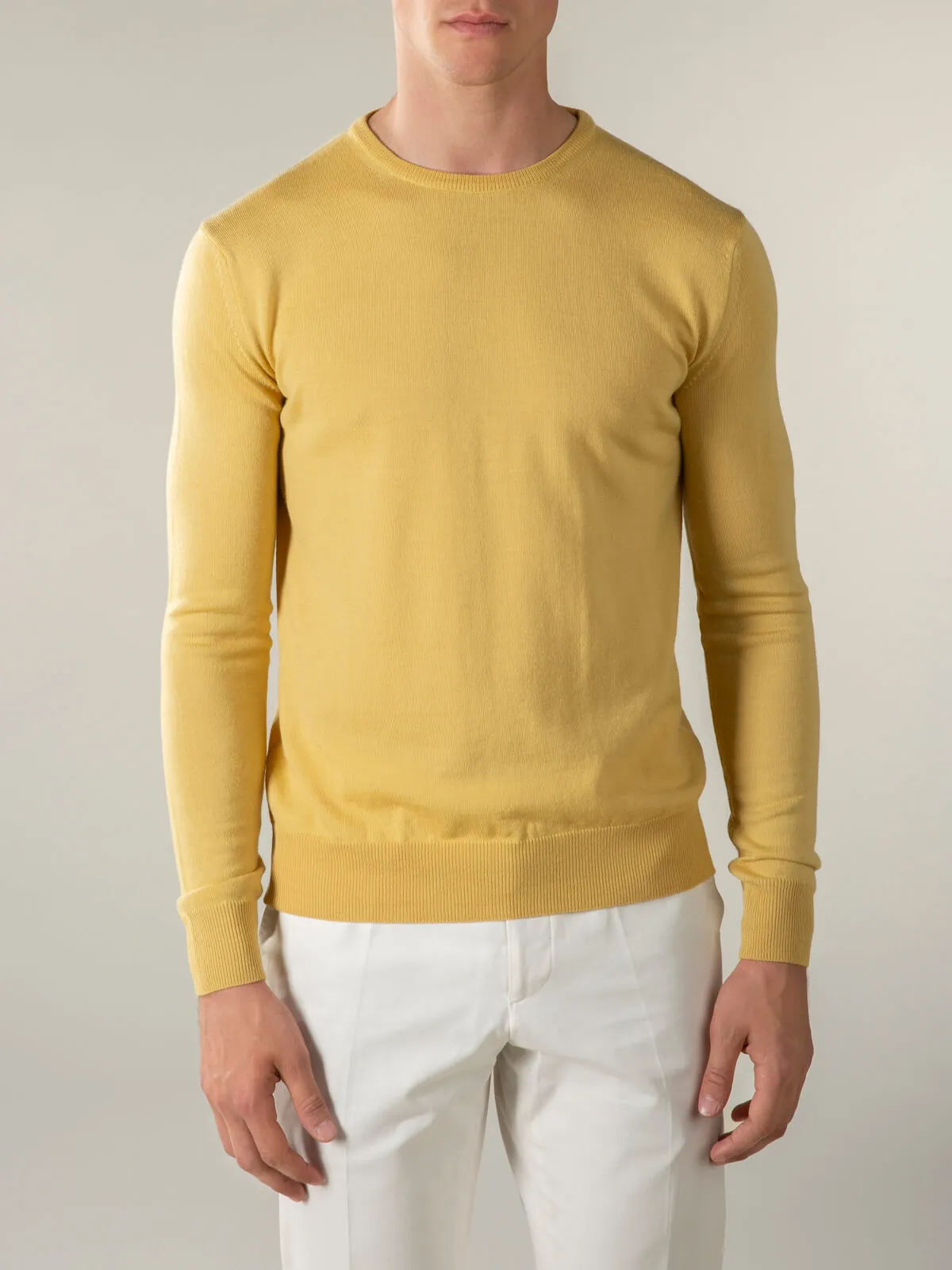 Extrafine Merino Crew Neck Sweater Mustard