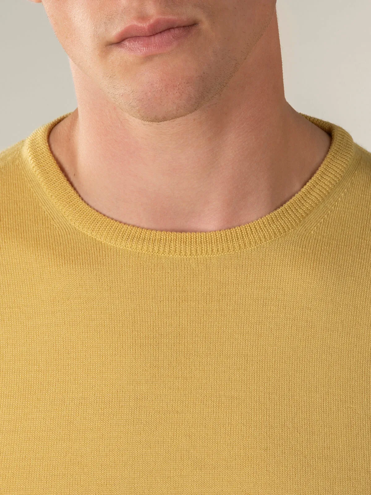 Extrafine Merino Crew Neck Sweater Mustard