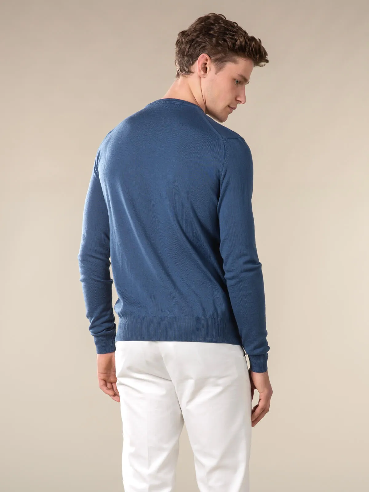 Extrafine Merino Crew Neck Sweater Petrol