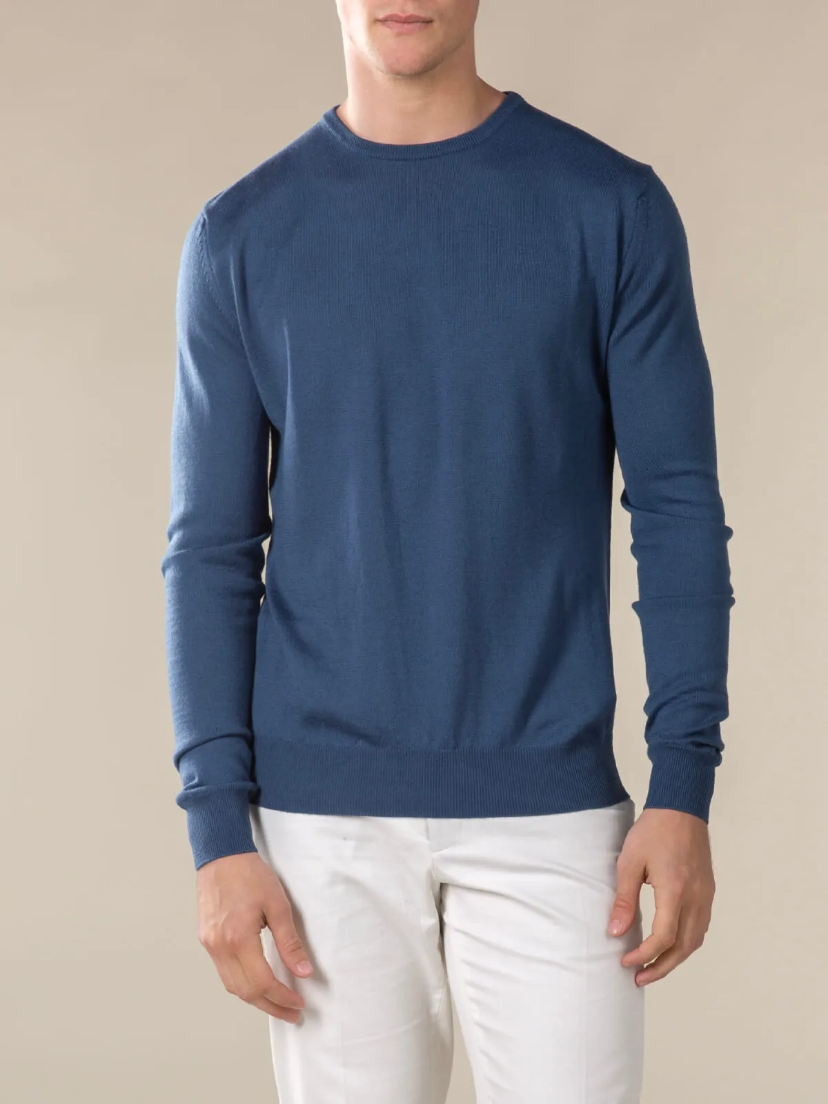 Extrafine Merino Crew Neck Sweater Petrol