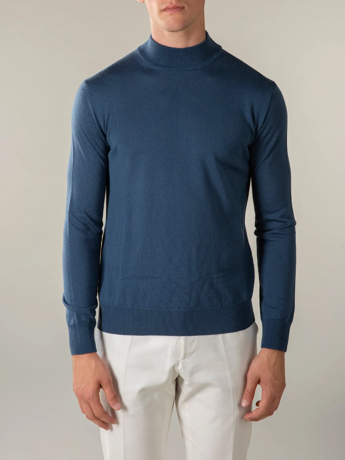 Extrafine Merino Mockneck Petrol