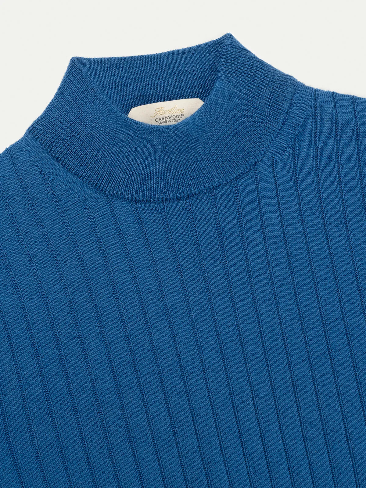 Extrafine Merino Ribbed Mockneck Ultramarine