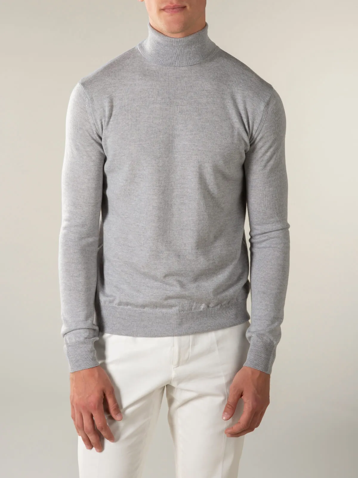 Extrafine Merino Rollneck Light Grey