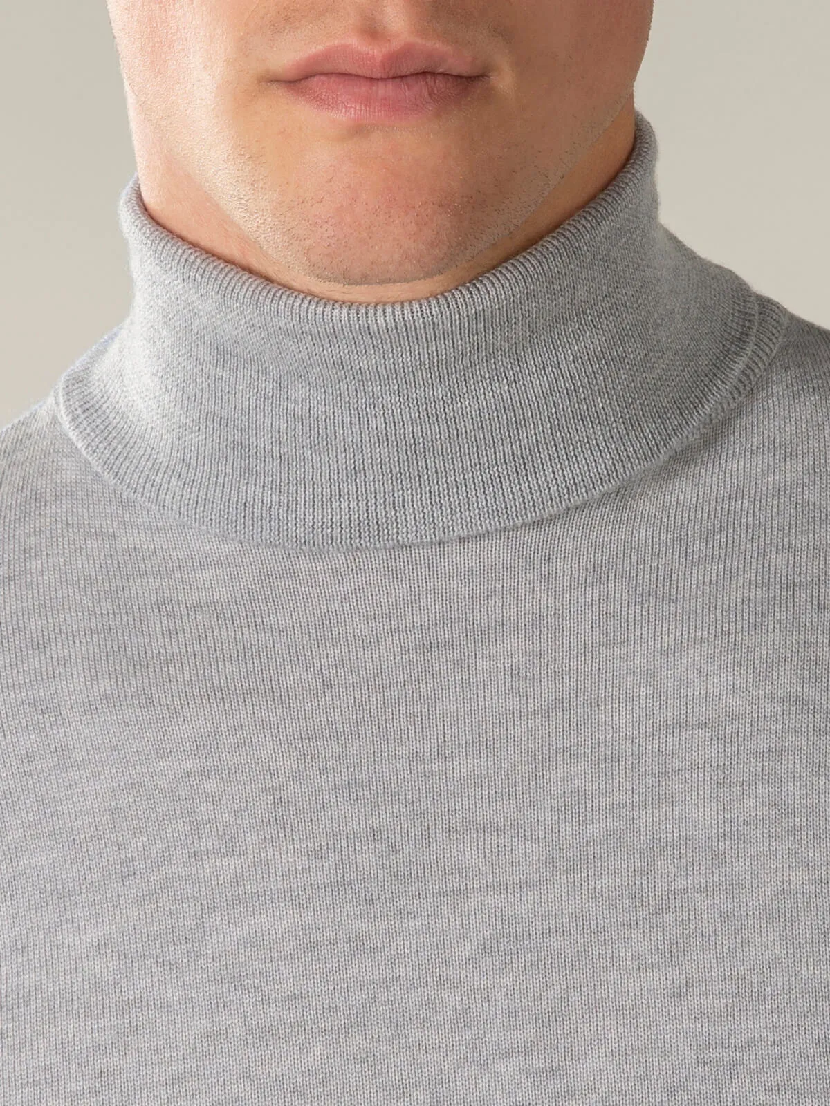 Extrafine Merino Rollneck Light Grey