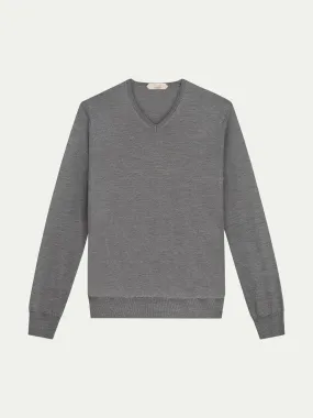 Extrafine Merino V-Neck Dark Grey