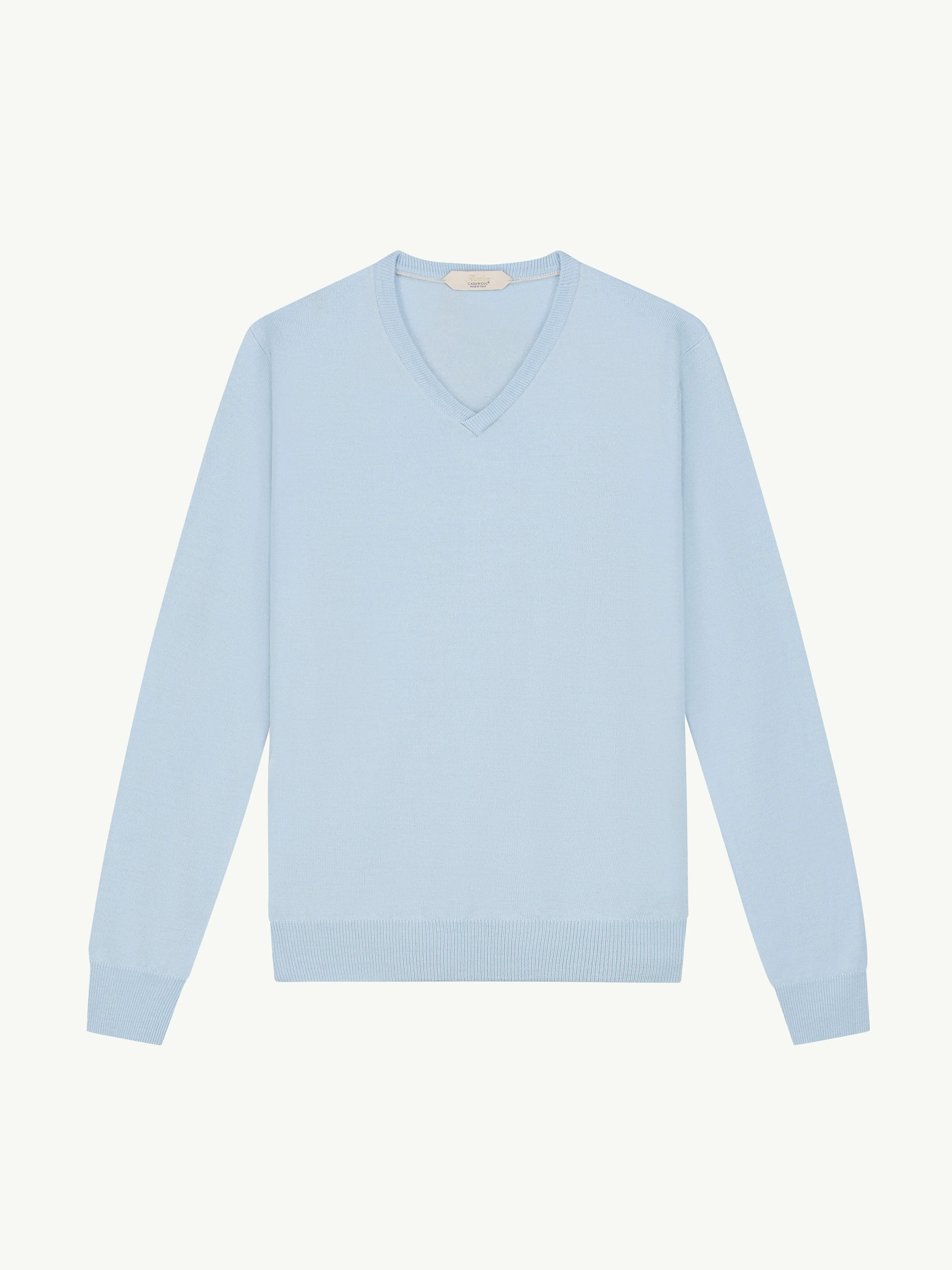 Extrafine Merino V-Neck Light Blue