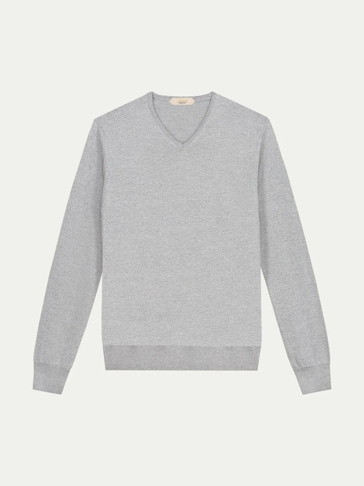 Extrafine Merino V-Neck Light Grey