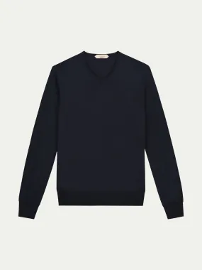 Extrafine Merino V-Neck Navy