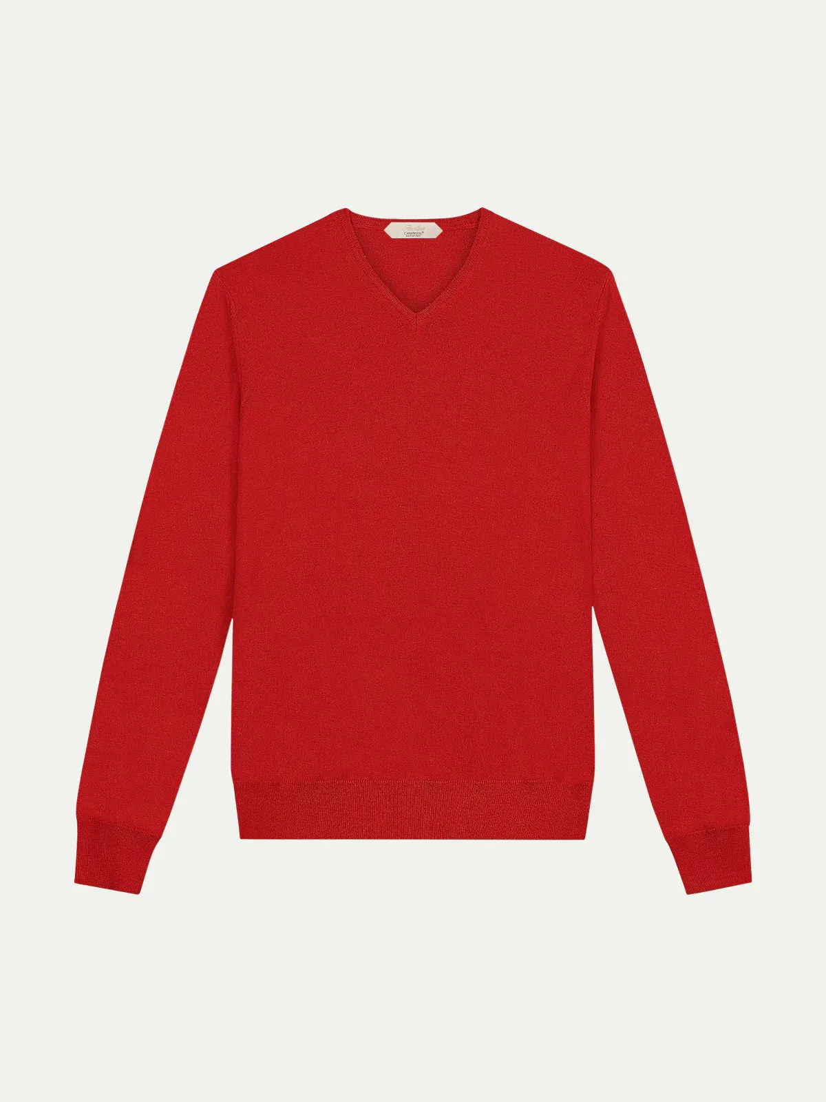 Extrafine Merino V-Neck Red